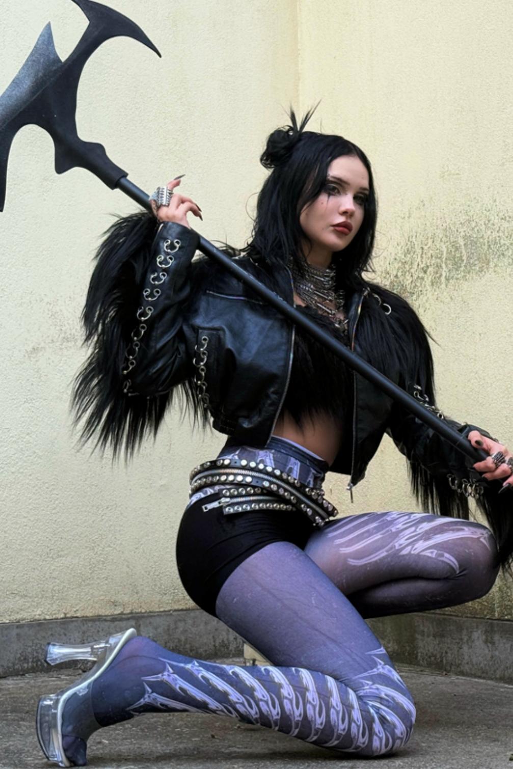 Alien Claw Graphic Gothic Tights