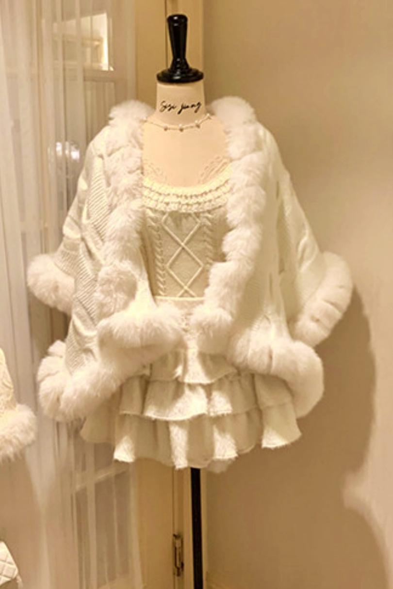 Soft twisted knit sweater + tutu skirt + sleeve knit