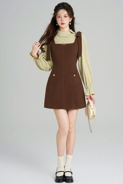 Elegant Waist-Cinching Suit Dress