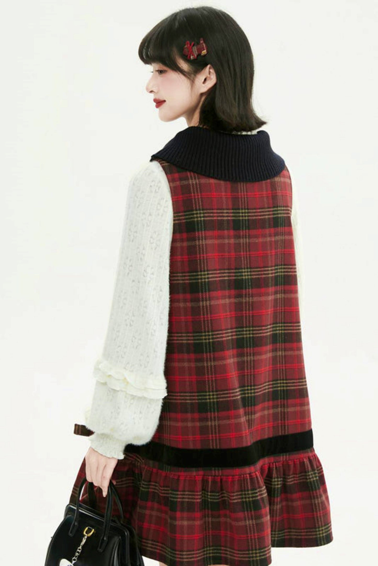 ヴィンテージレッドチェックドレス