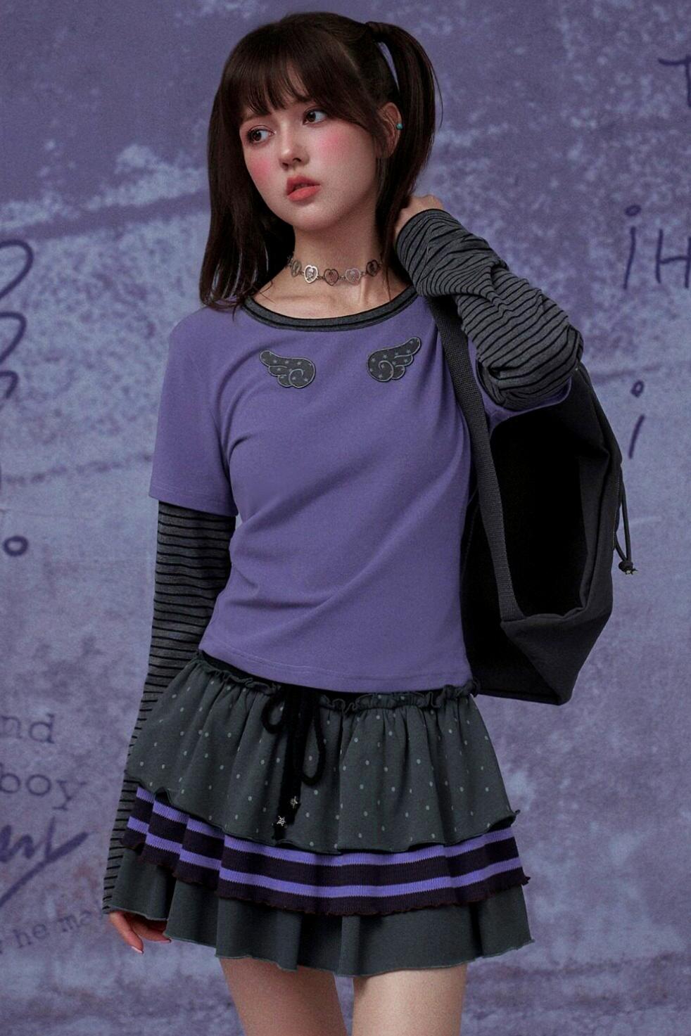 Dreilagiger grau-lila Rock