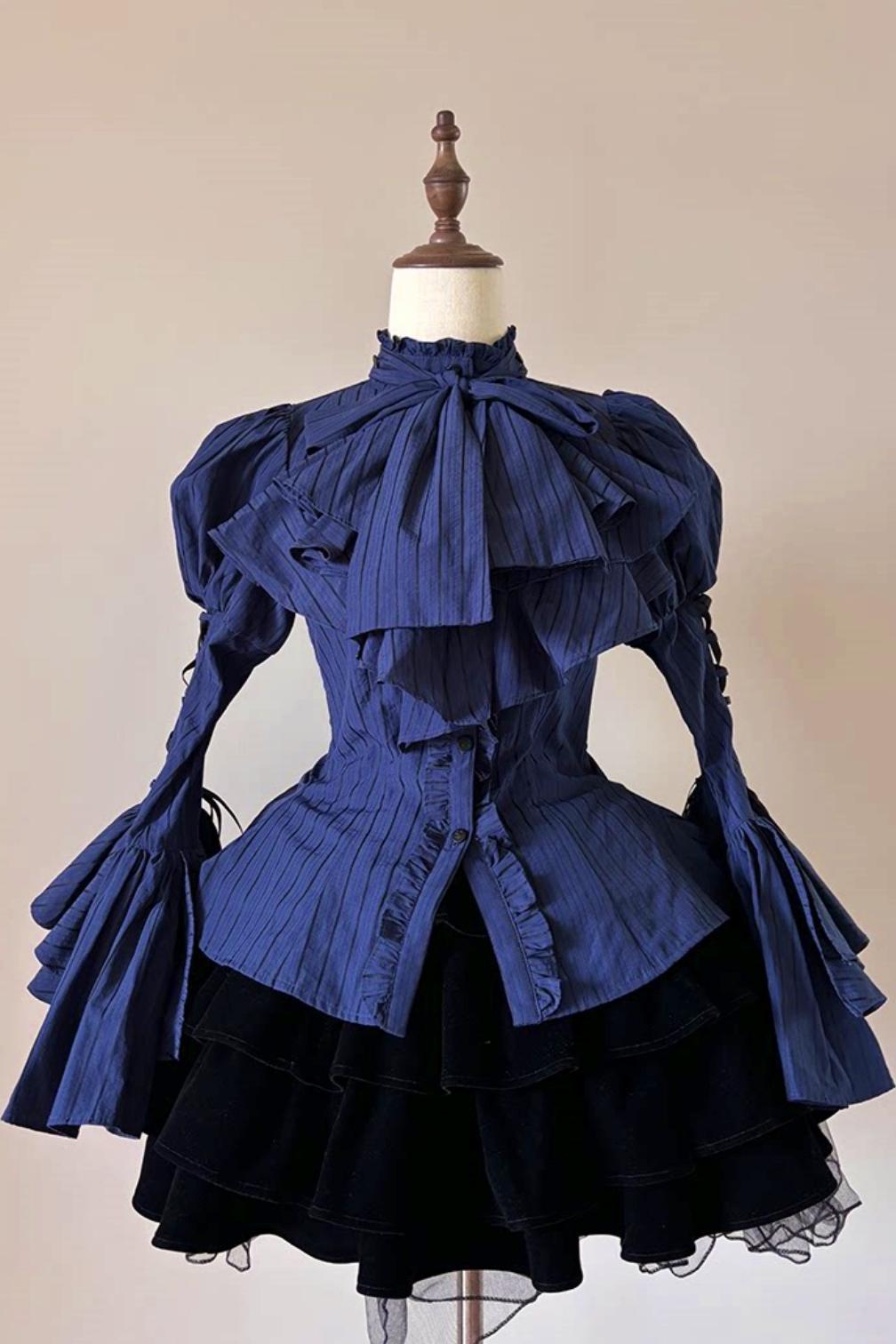 Princess Sleeve Gothic Striped Lolita Blouse