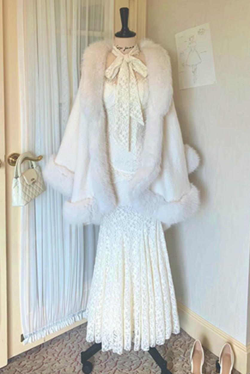 フレンチスタイルレースマーメイドドレス