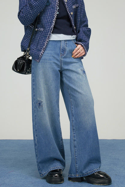 フロストブルースターパッチデニムパンツ