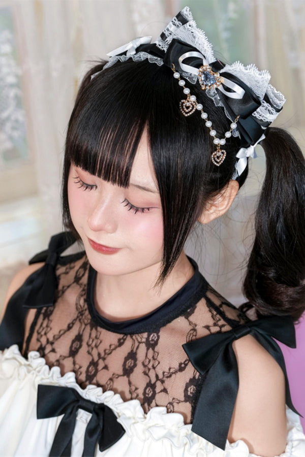 ブラックアンドホワイト地雷スイムスーツ+ヘッドバンド