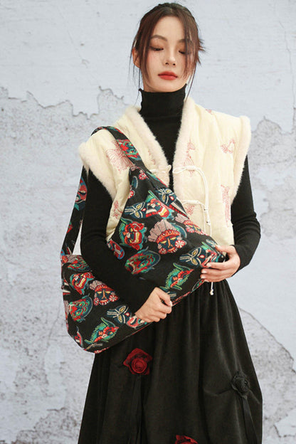 Chenille face mask tote