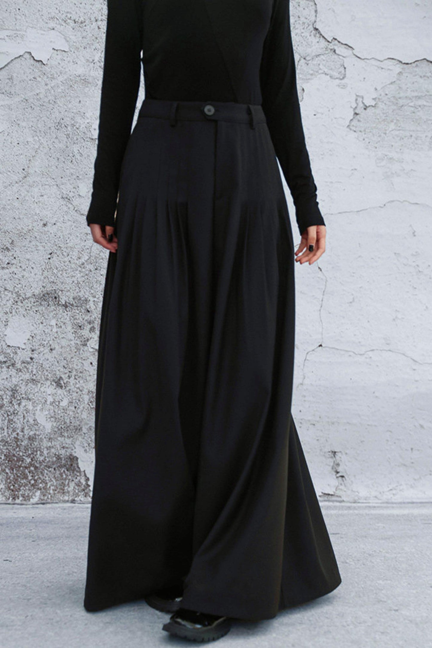ダークモードワイドレッグパンツ
