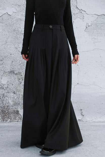 ダークモードワイドレッグパンツ