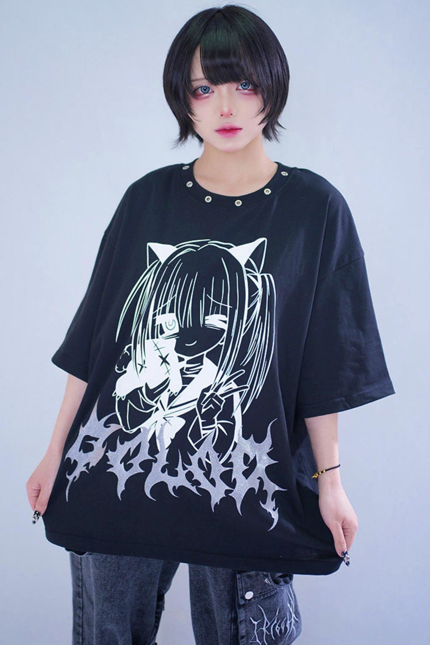 T-shirt imprimé chat pailleté