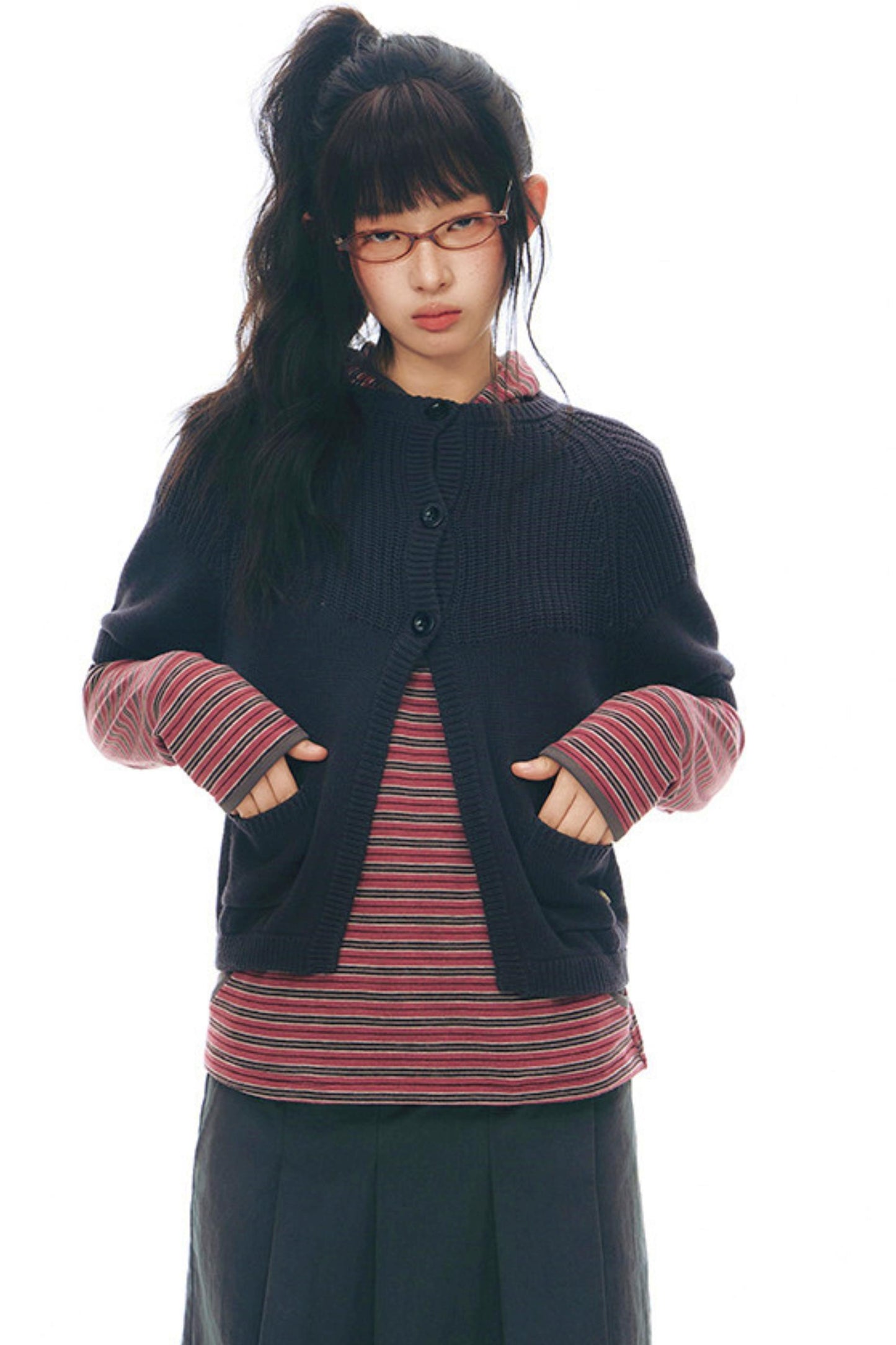 Y2Kニットカーディガン