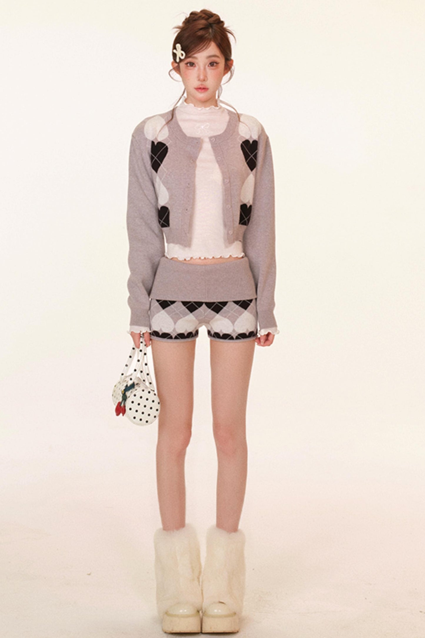 Heart-Pattern Winter Sweater + Pants + Top