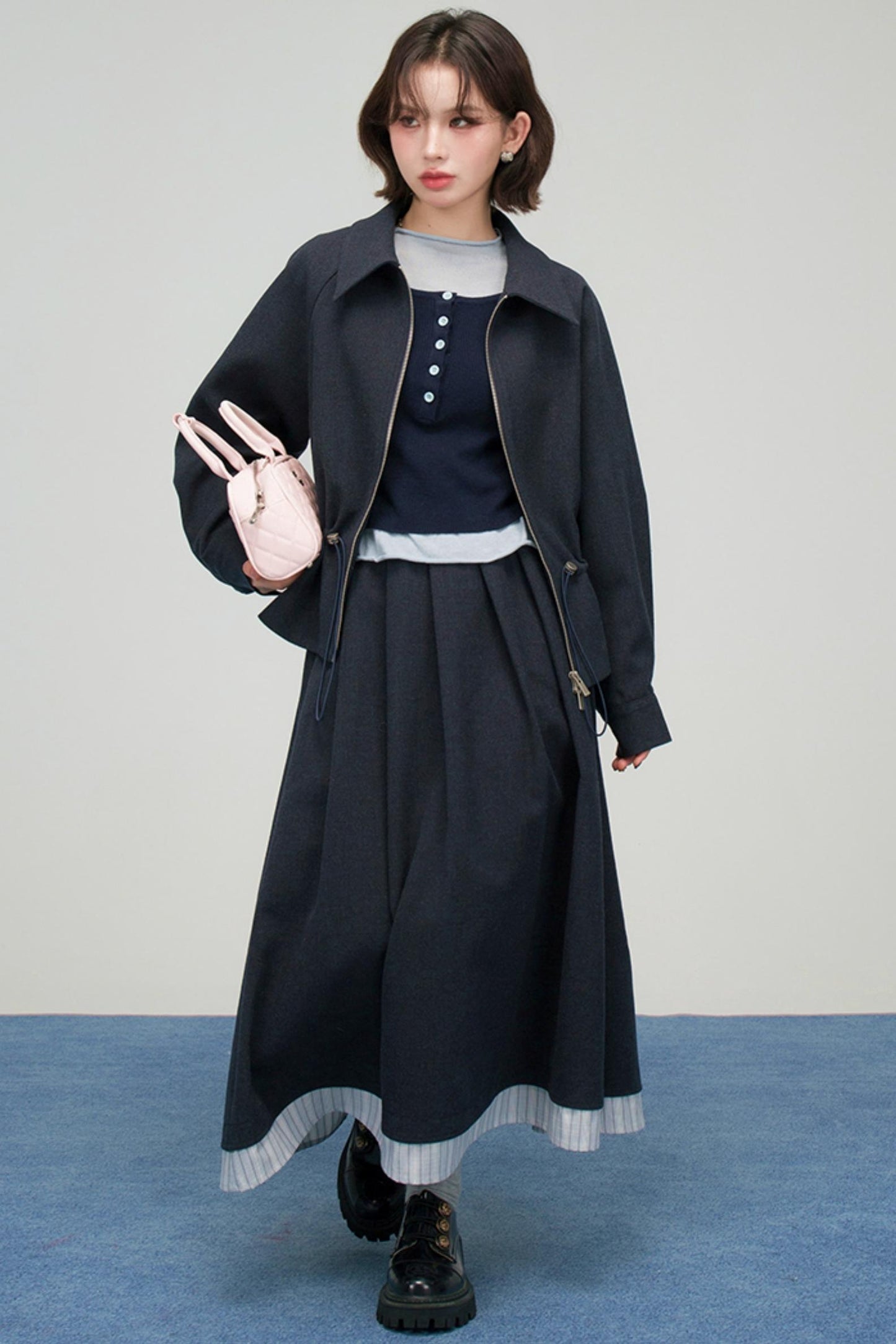 ディープシーブルージャケットスカートセット