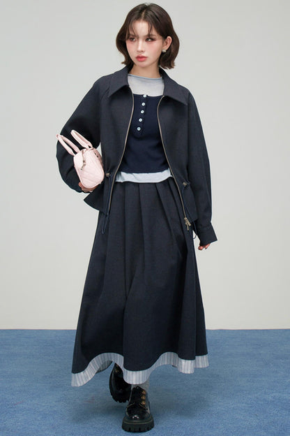 ディープシーブルージャケットスカートセット