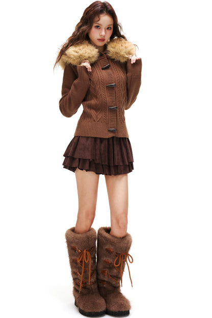 スエードラッフルドスカート