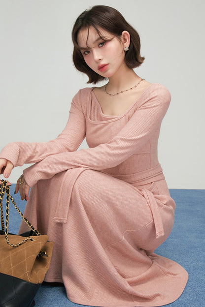 スイートロングニットドレス