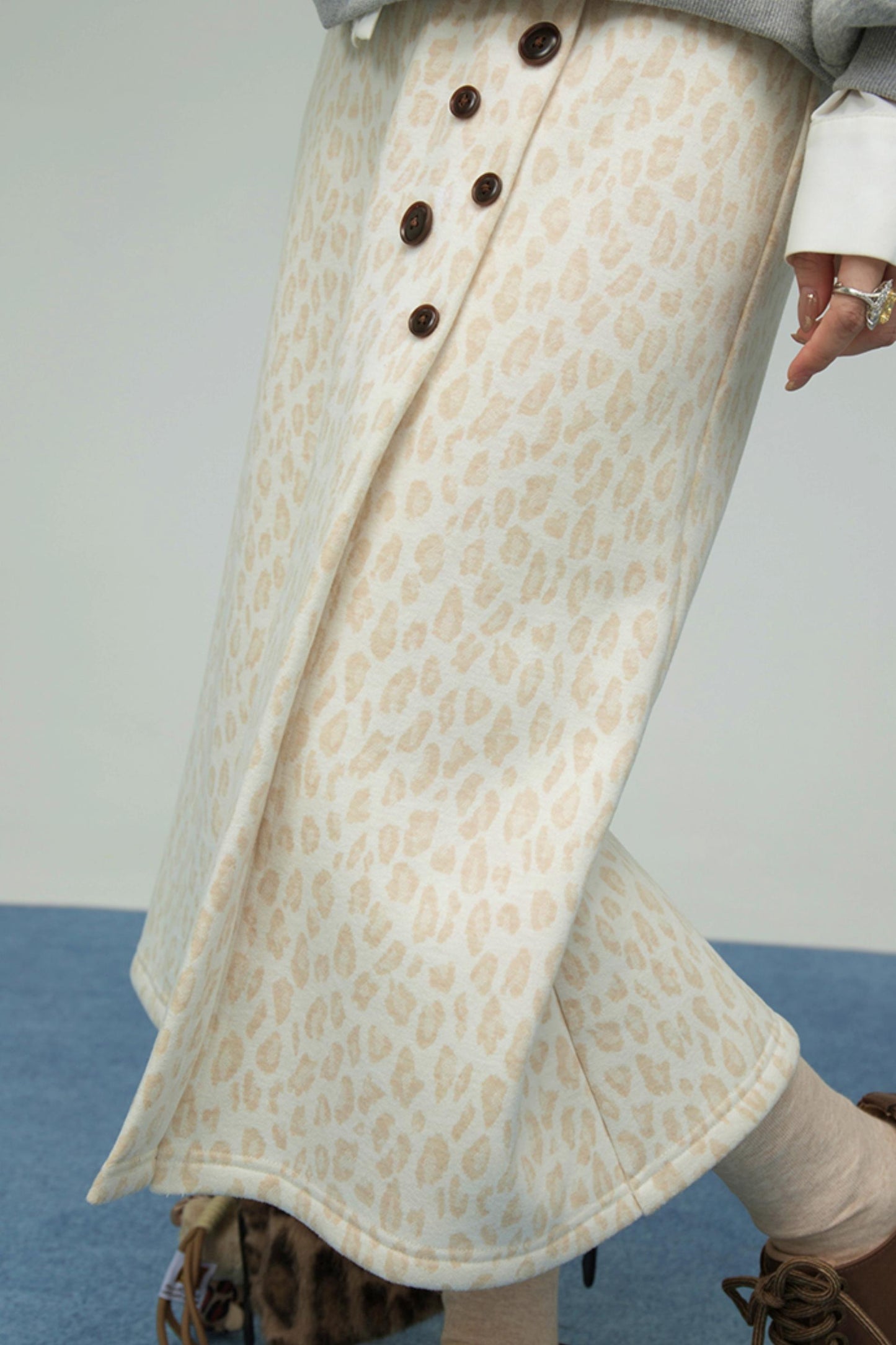 レオパードスウィートハートニットスカート