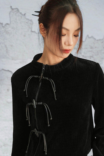 Vertical Striped Duchesnile Cardigan