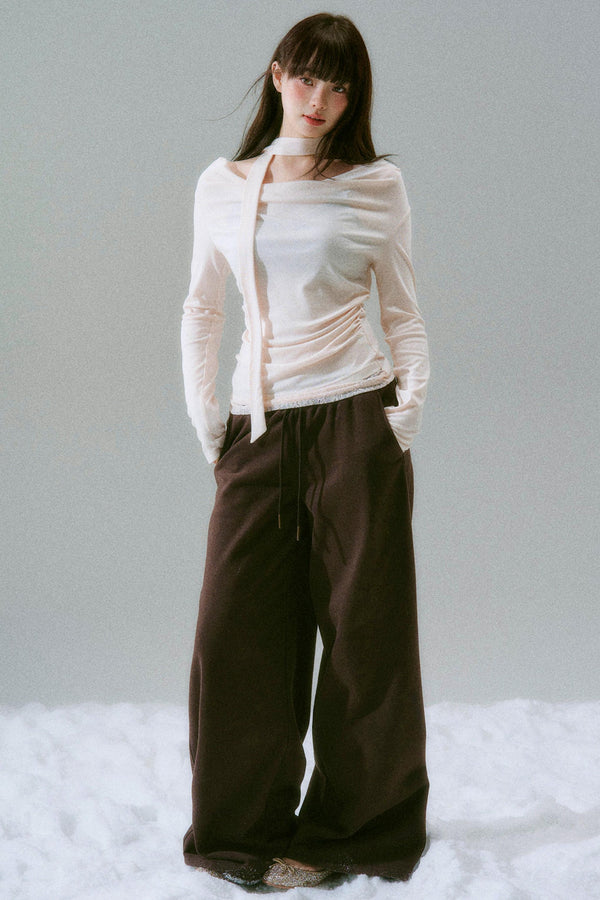 Casual loose fleece pants