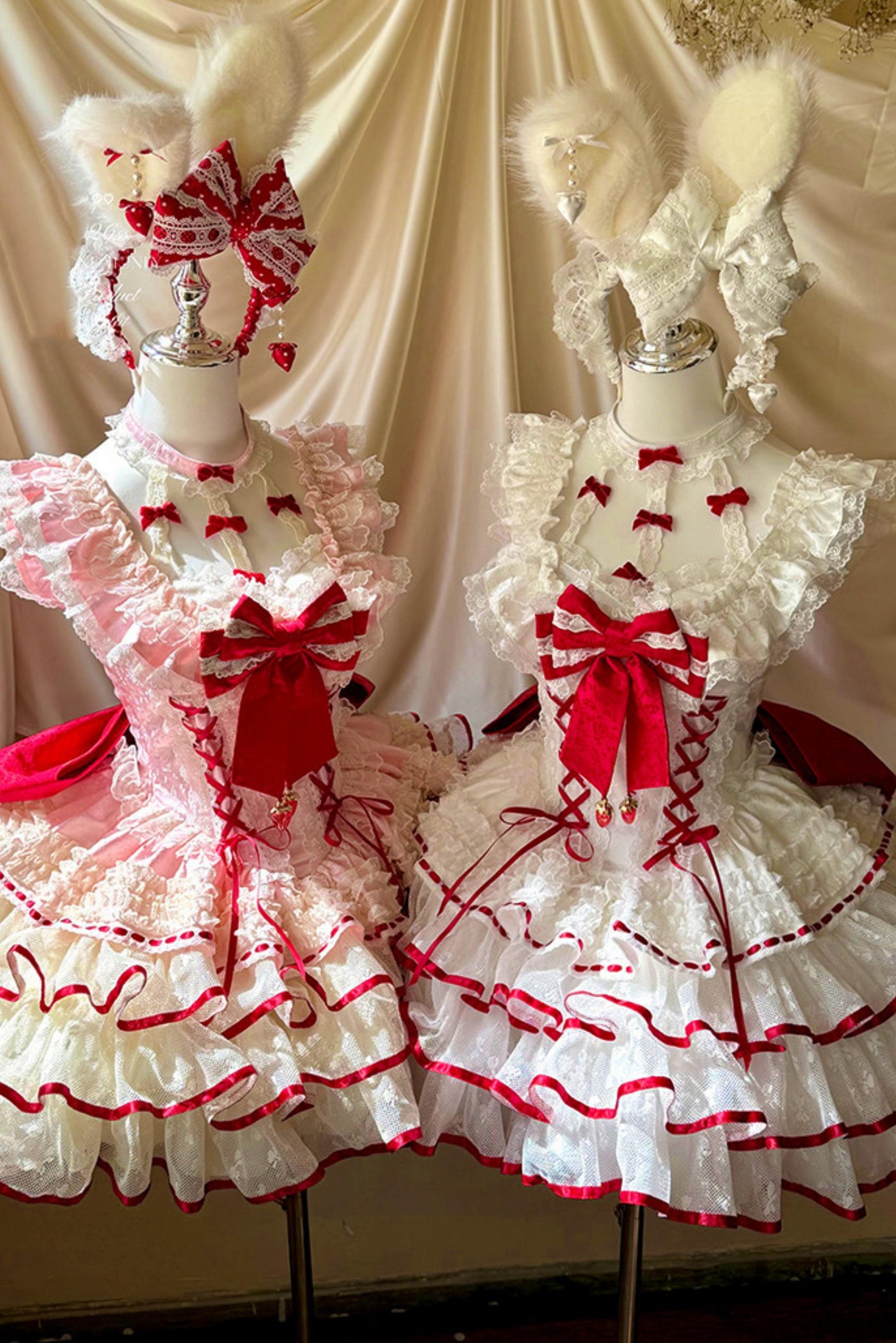 Cupid Strawberry Fairy Dress + Train Ribbon Belchic Cupid Strawberry Fairy Dress + Train Ribbon Belchic