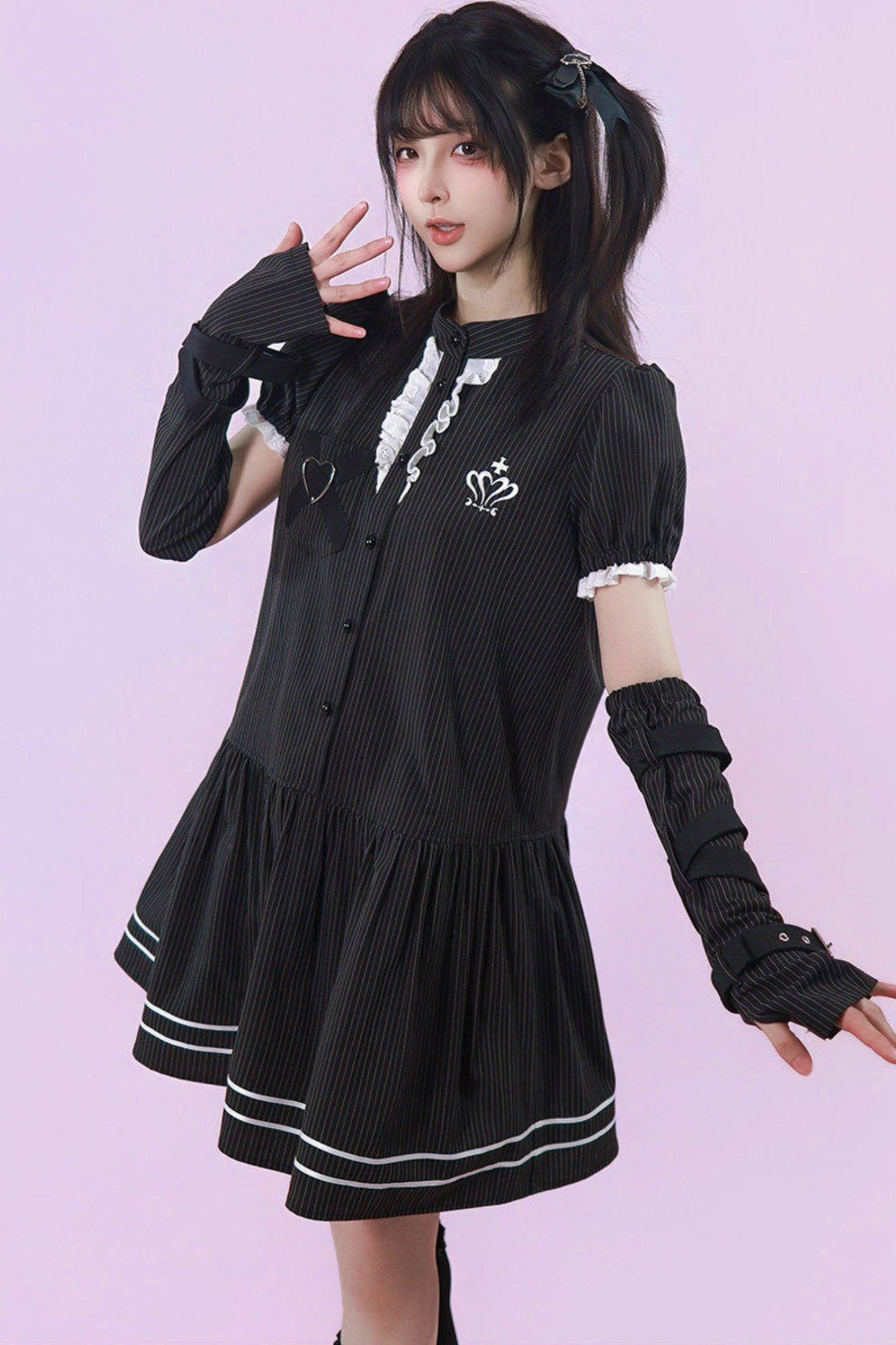 ハートリボンサブカル制服ワンピース