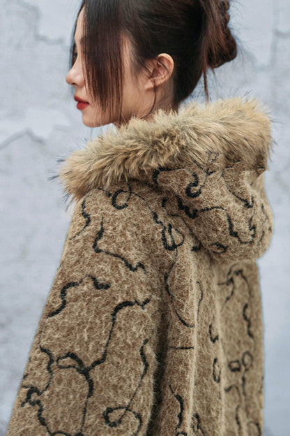 ダークモードファーフードコート