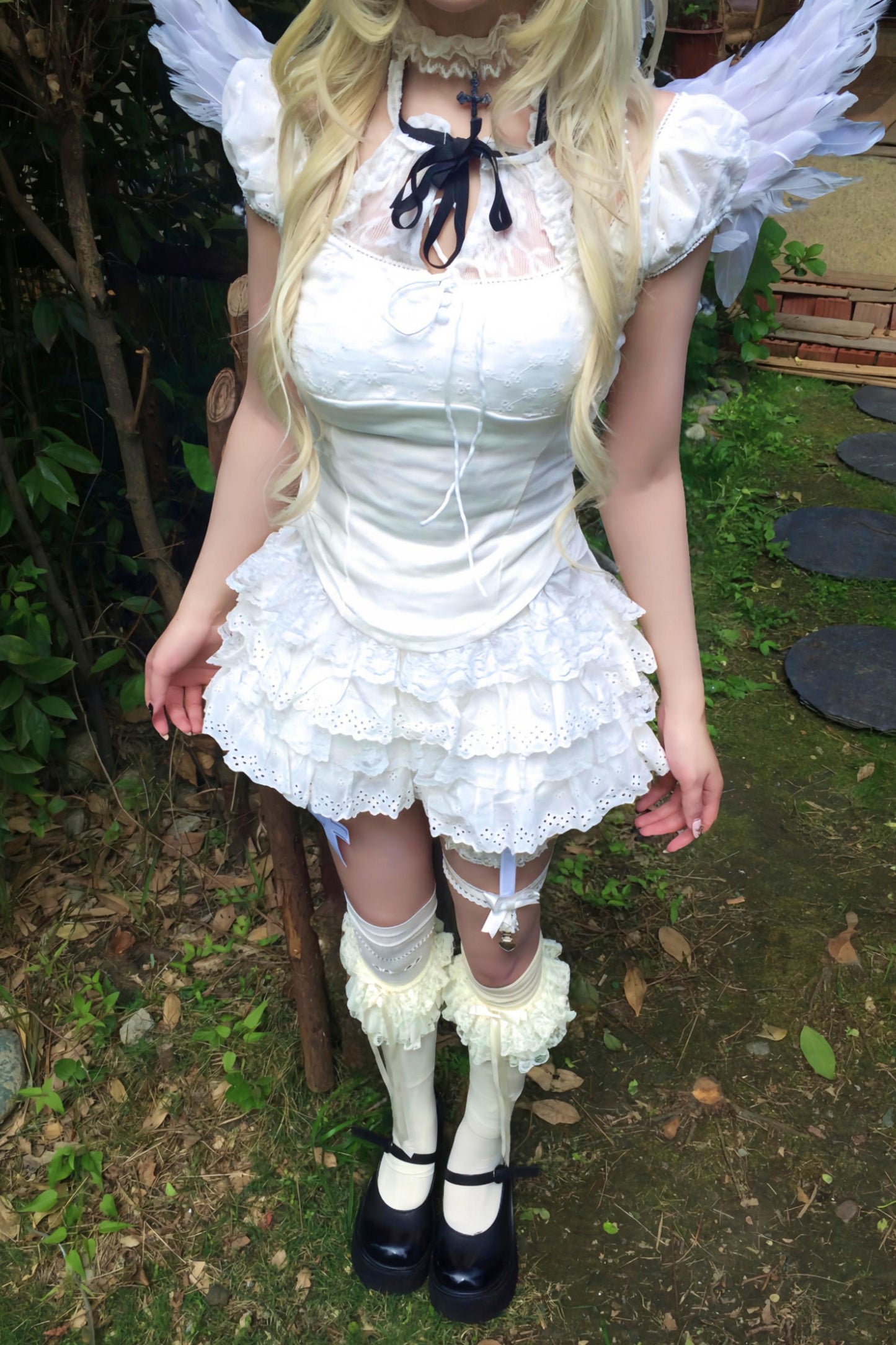 Lace Patchwork Top + Tiered Skirt