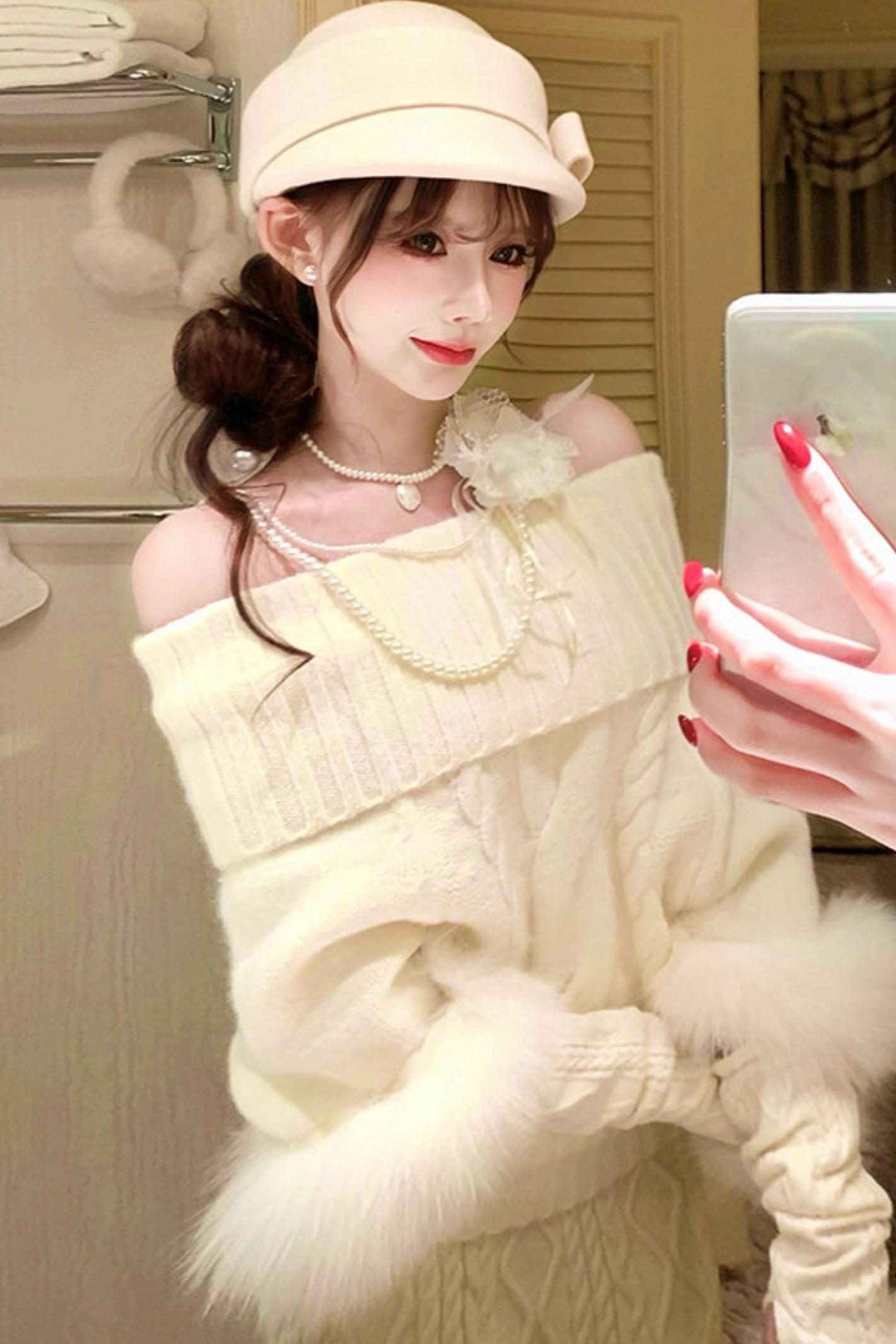 フラワーパールネックレス