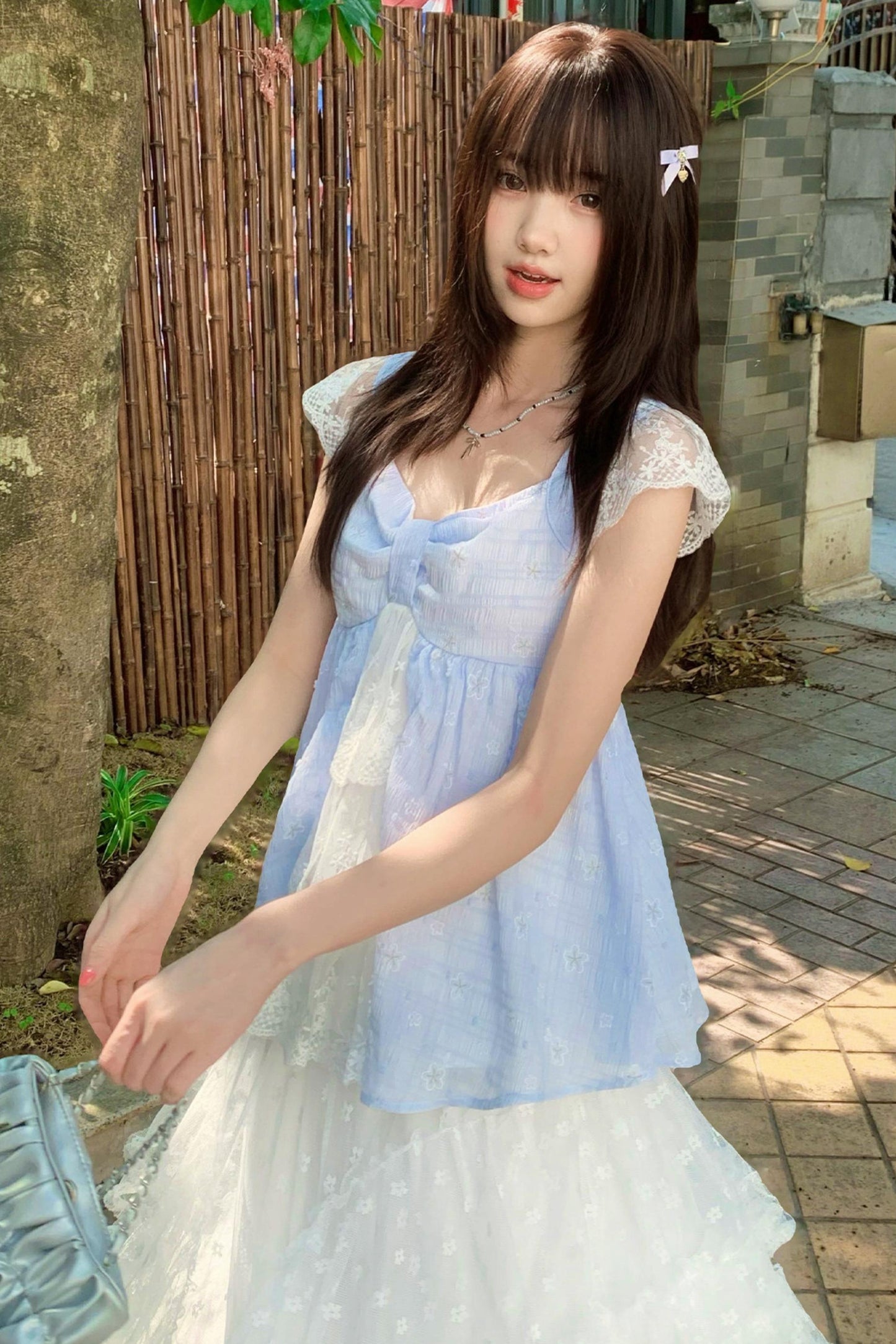 Jacaranda Lace Trim Top + Skirt