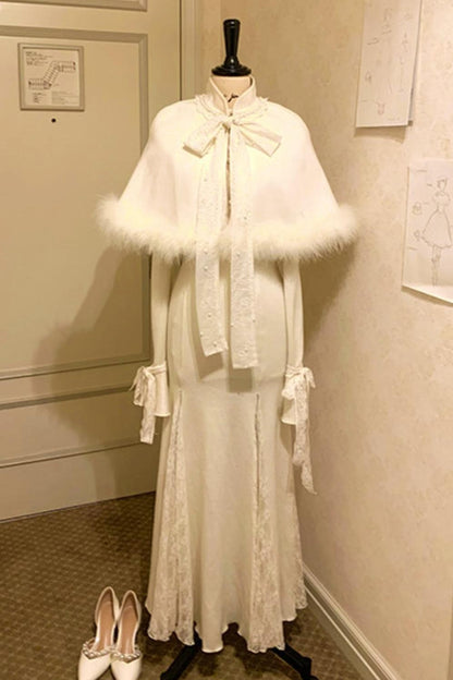 French Lace Waist Slimming Dress + Soft White Longline Croque