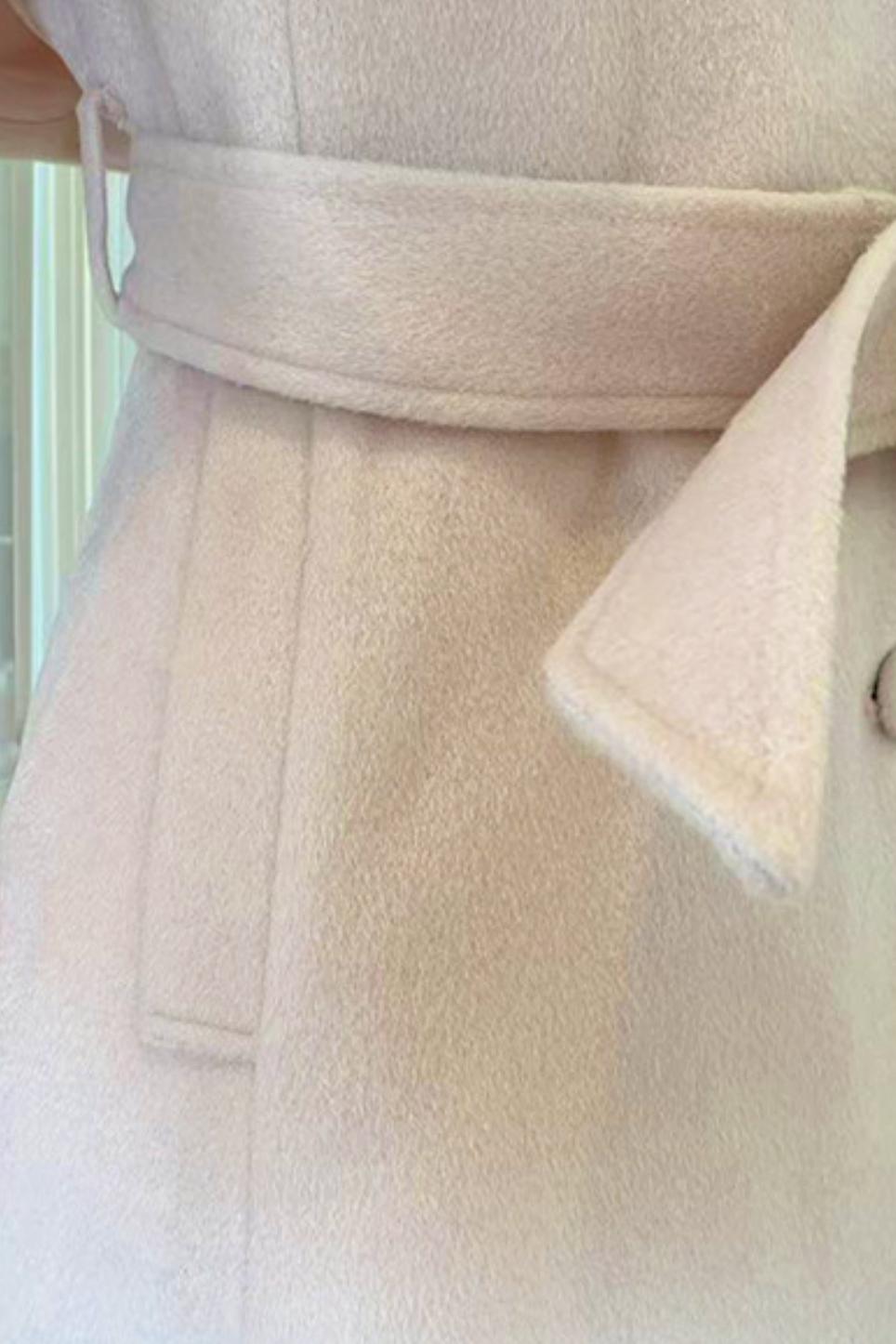 Celebrity Fur Collar Cape Coat