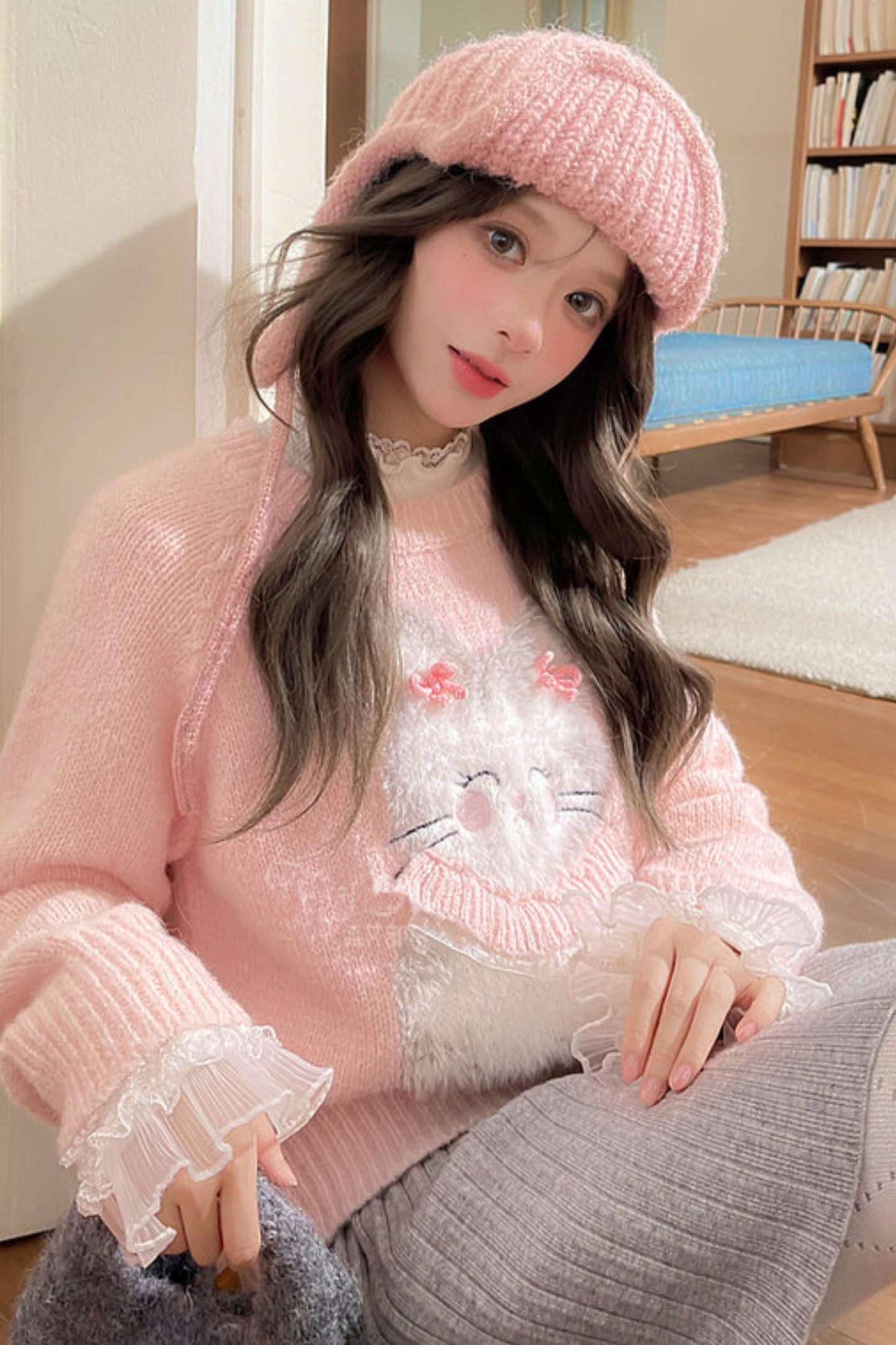 スイートピンキーキャットトップス