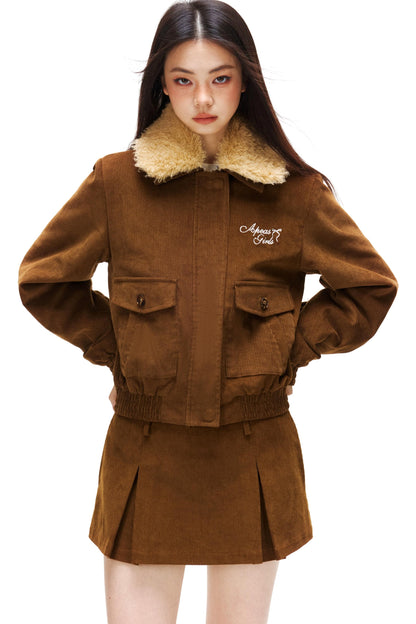 Retro Corduroy Jacket Set