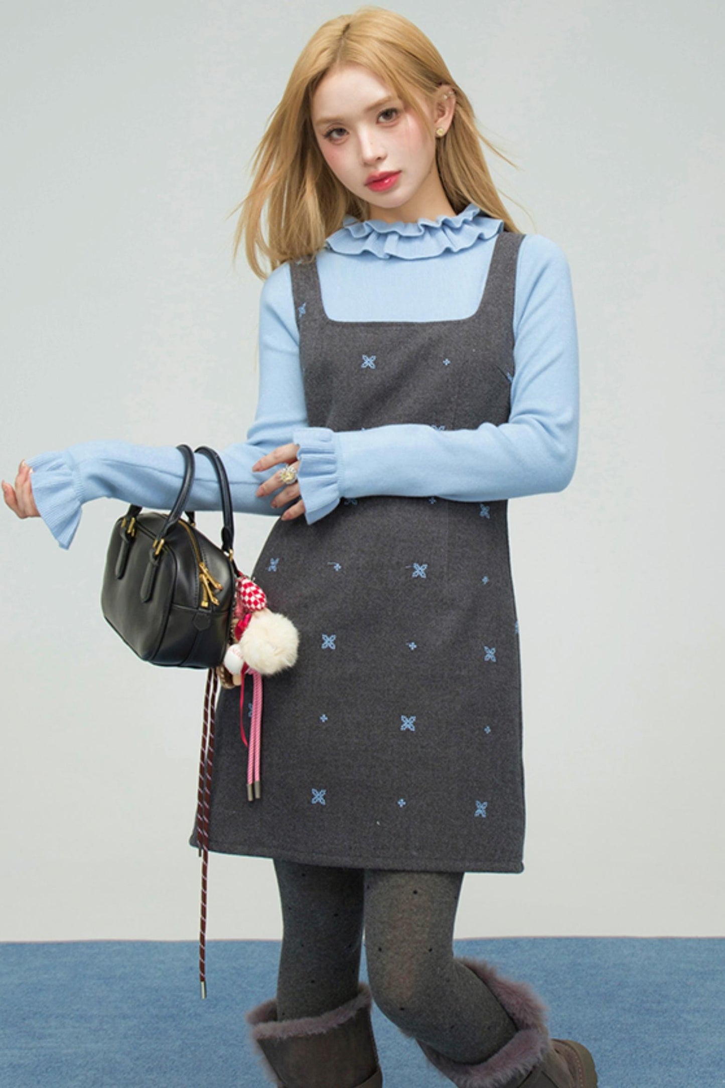 スターブルーエンブロイダードキャミソールドレス