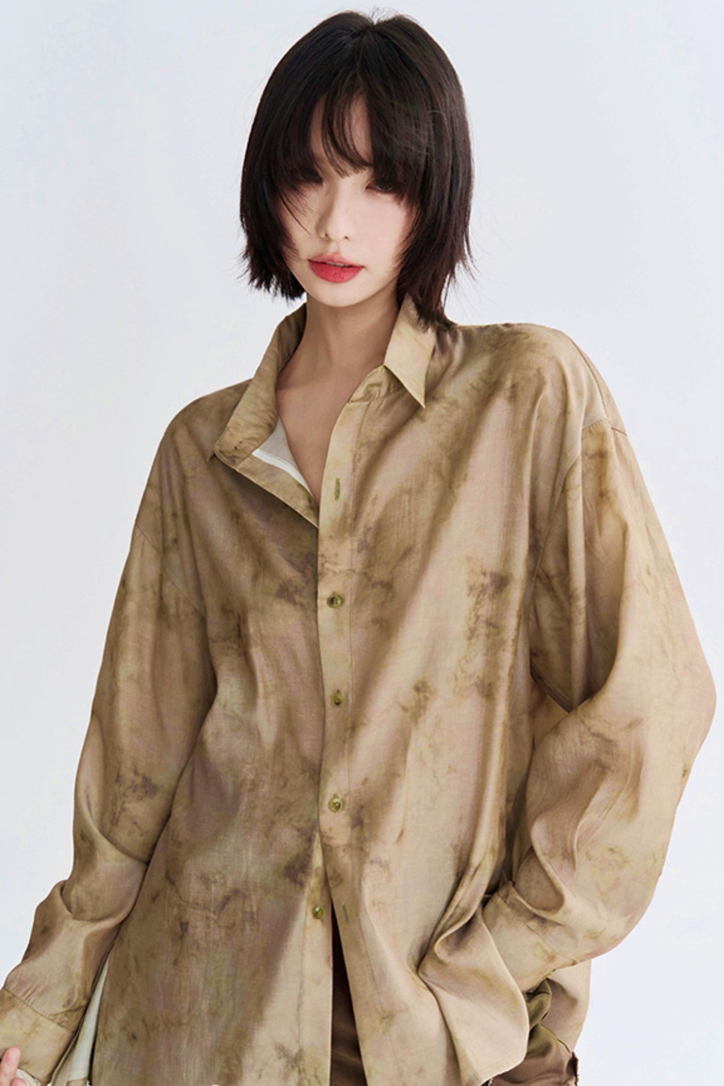 Tie-dye print mode shirt