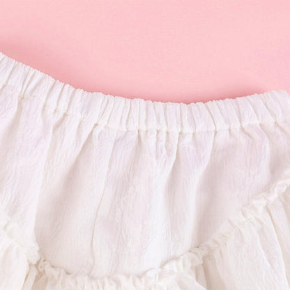 Milchrosa Oberteil + Ballon-Kurzhose