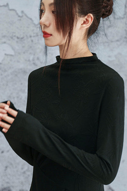 ブラックニットモードドレス