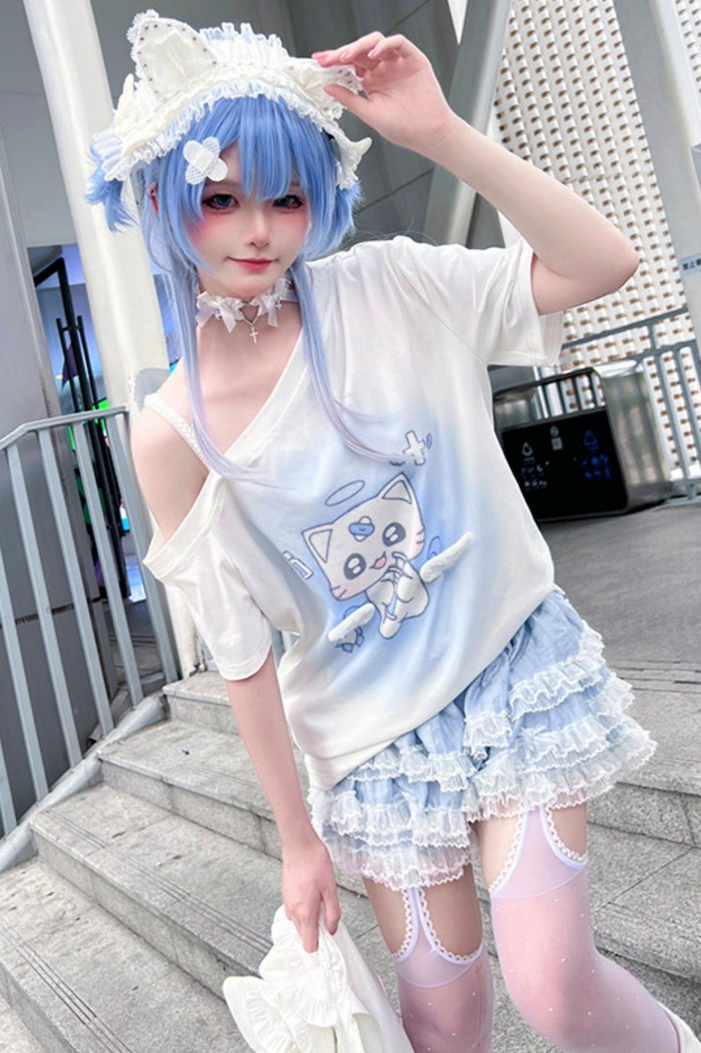 【天使界隈】エンジェルナースキャットTシャツ