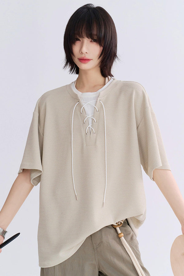 Gravity Faux Two Piece Contrast T-Shirt