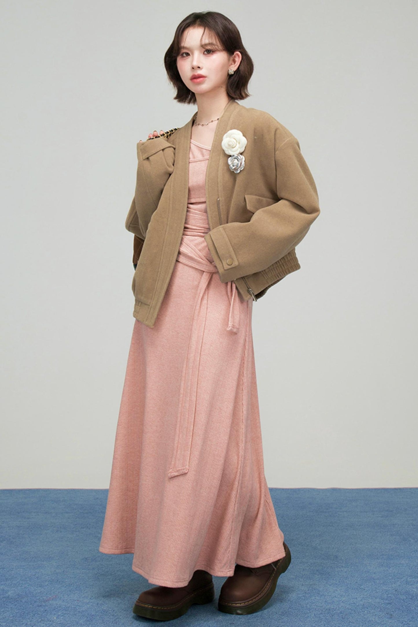 ラテクロワッサンブイネックジャケット