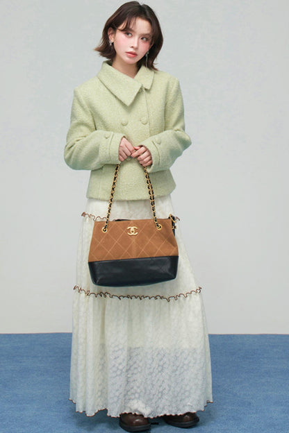 エレガントダイアゴナルウールンコート