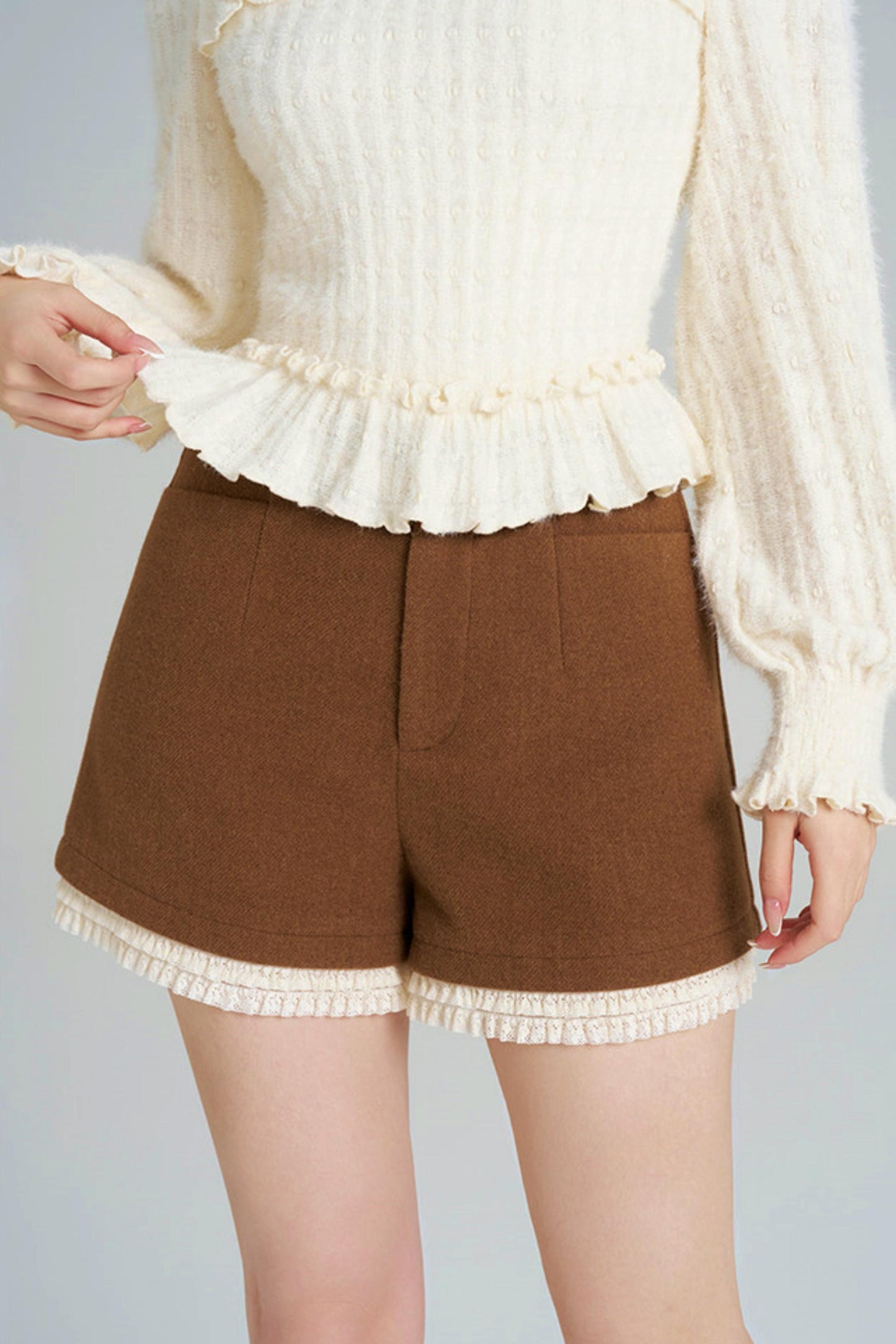 Unique Plush V-Neck Blouse