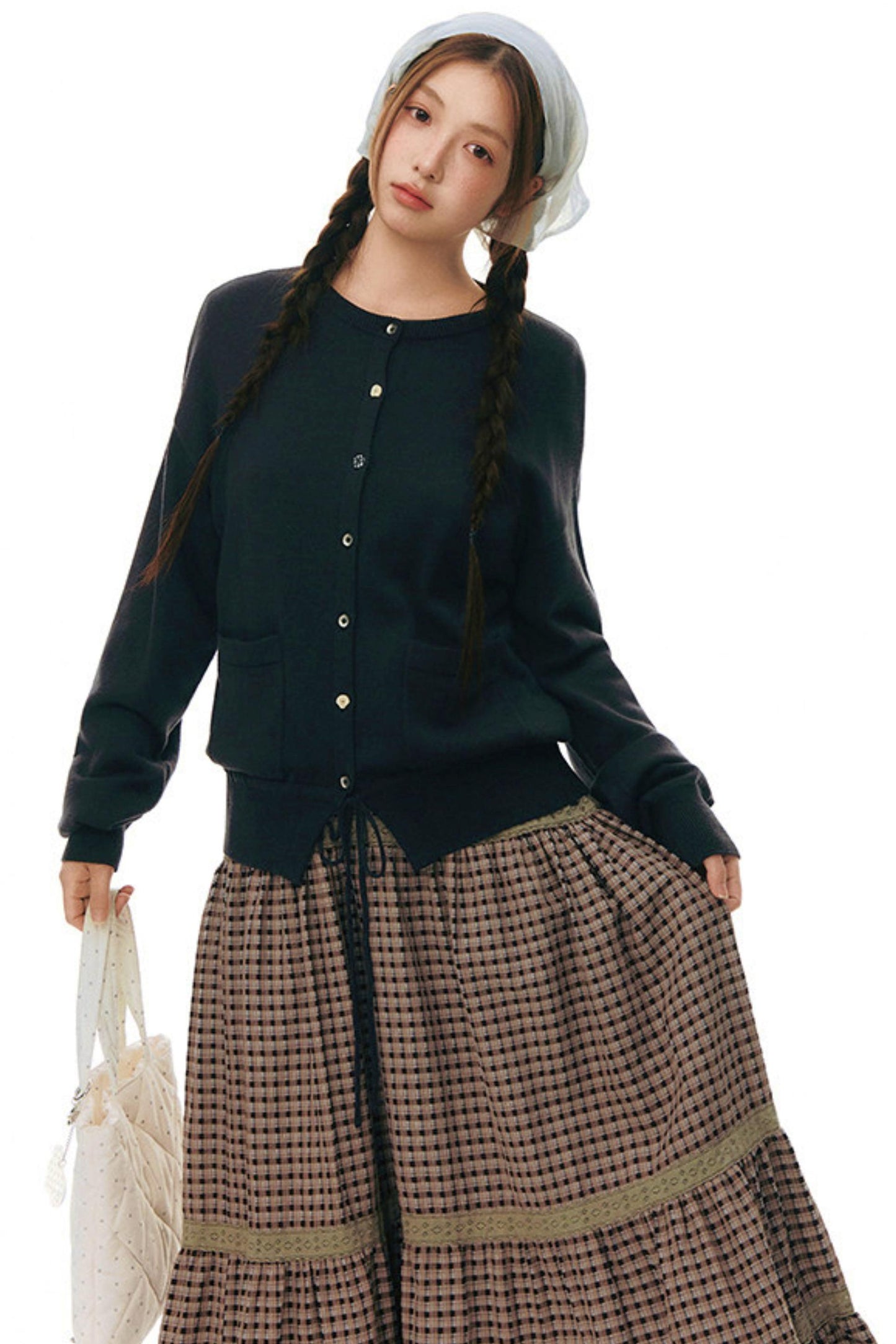 Cardigan in maglia con coulisse