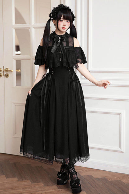 Gothic Young Lady Lace Dress + Accessories