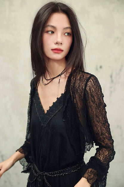 Dark Web Latte Cardigan
