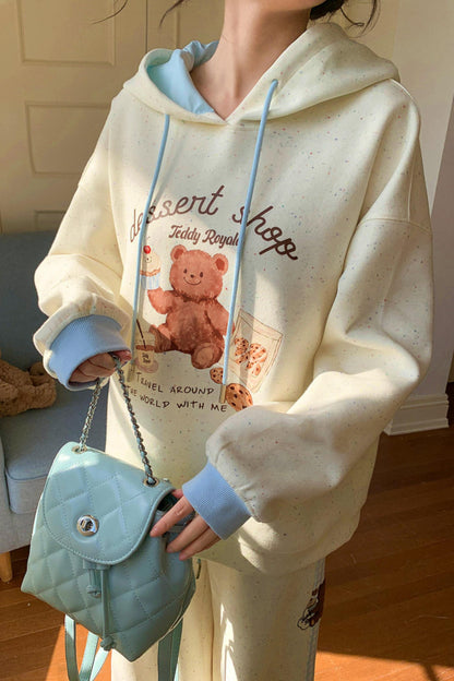 ベアプリントフードスウェット