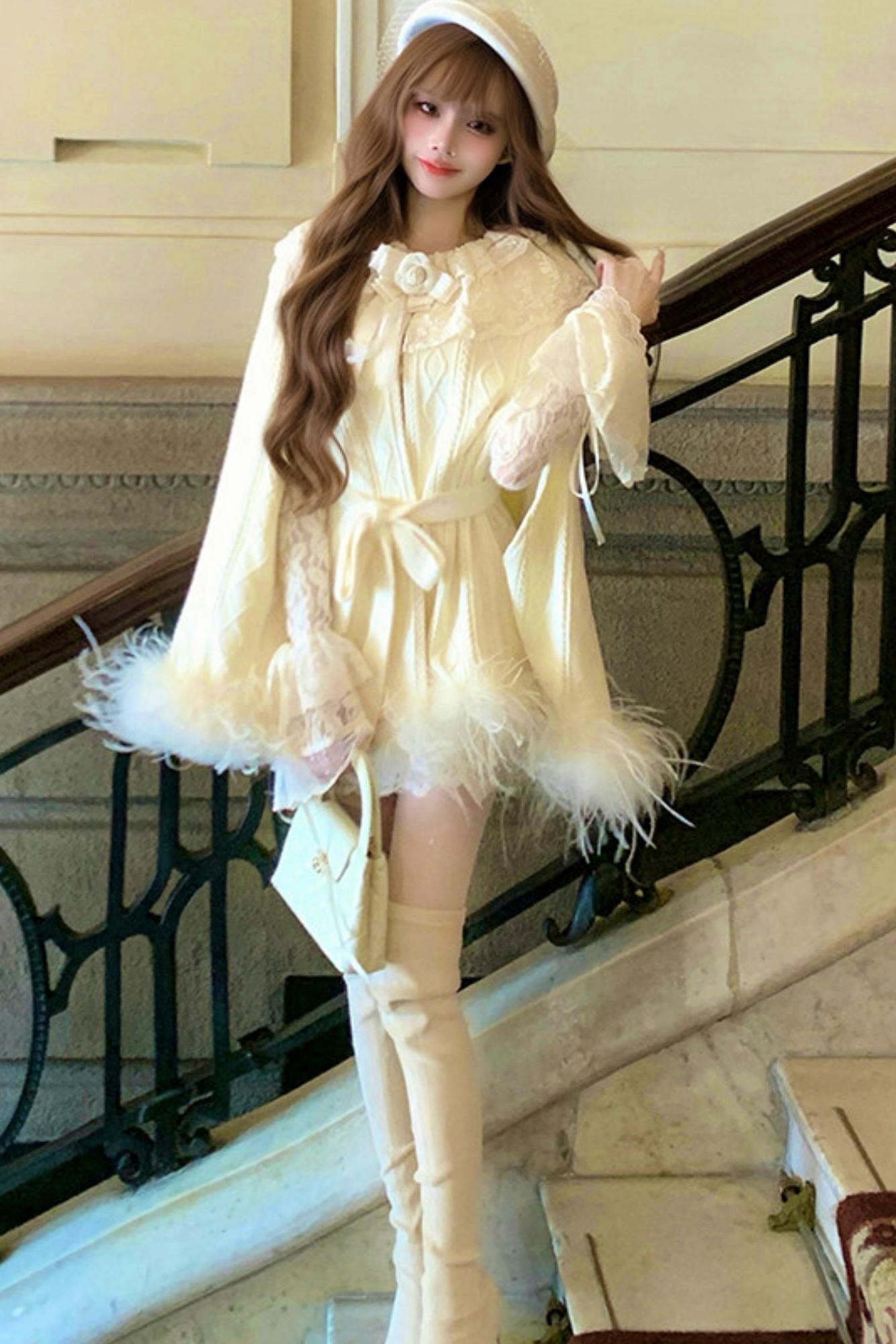 Lace Tight Flare Sleeve Hip Dress