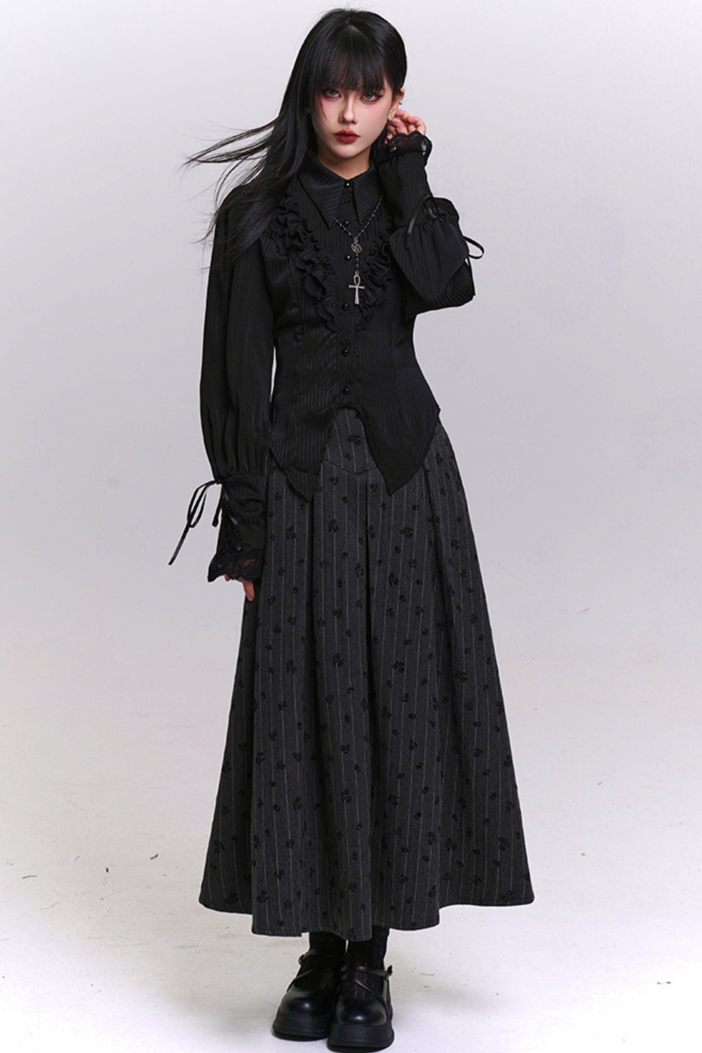 クラシックストライプパターンエーラインスカート