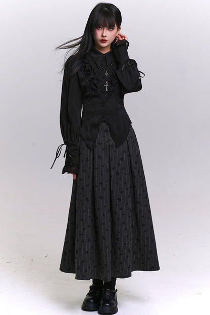 クラシックストライプパターンエーラインスカート