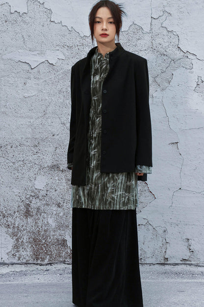 アシメトリカルパッチワークブレザー