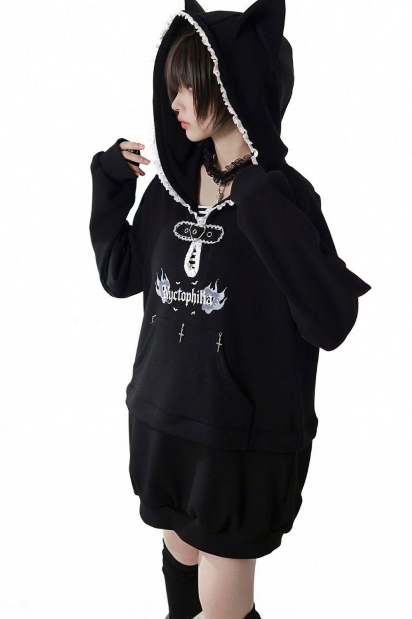 Black Slimming Jacket + Hoodie + Skirt + Leg Warmers